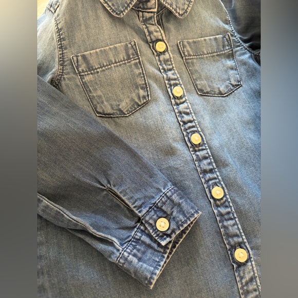 Baby GAP Toddler Medium Indigo Wash Button Down Shirt, Size 3 Years, 3T Unisex - Picture 7 of 8